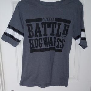 Warner Bros. Gray Harry Potter Logo Tee Varisty Sleeve XL